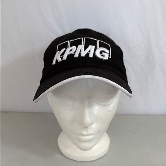 Black KPMG Mizuno Logo Cap UPF 50+ - Picture 1 of 7